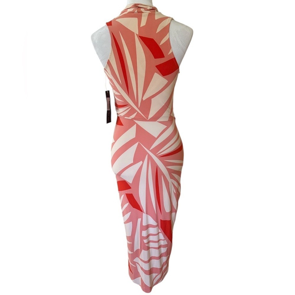 RACHEL ROY Small Pink Orange faux wrap Sleeveless Women’s Midi dress - Picture 6 of 13